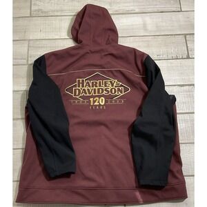 Harley Davidson Mens  120th Anniversary Deflector Jacket Red/Blk Armor Pocket 4X